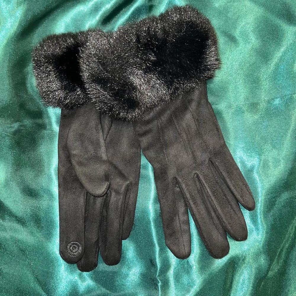 Vintage Aspen black Fur Gloves